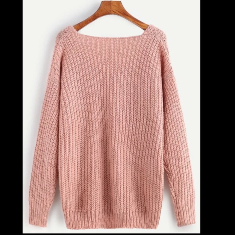 V-neck Knit Ribbed Sweater - Picture 2 of 6